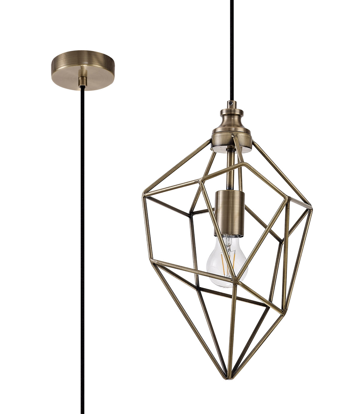 DSI1317 Dsiban Medium Pendant 1 Light in a Antique Brass Finish