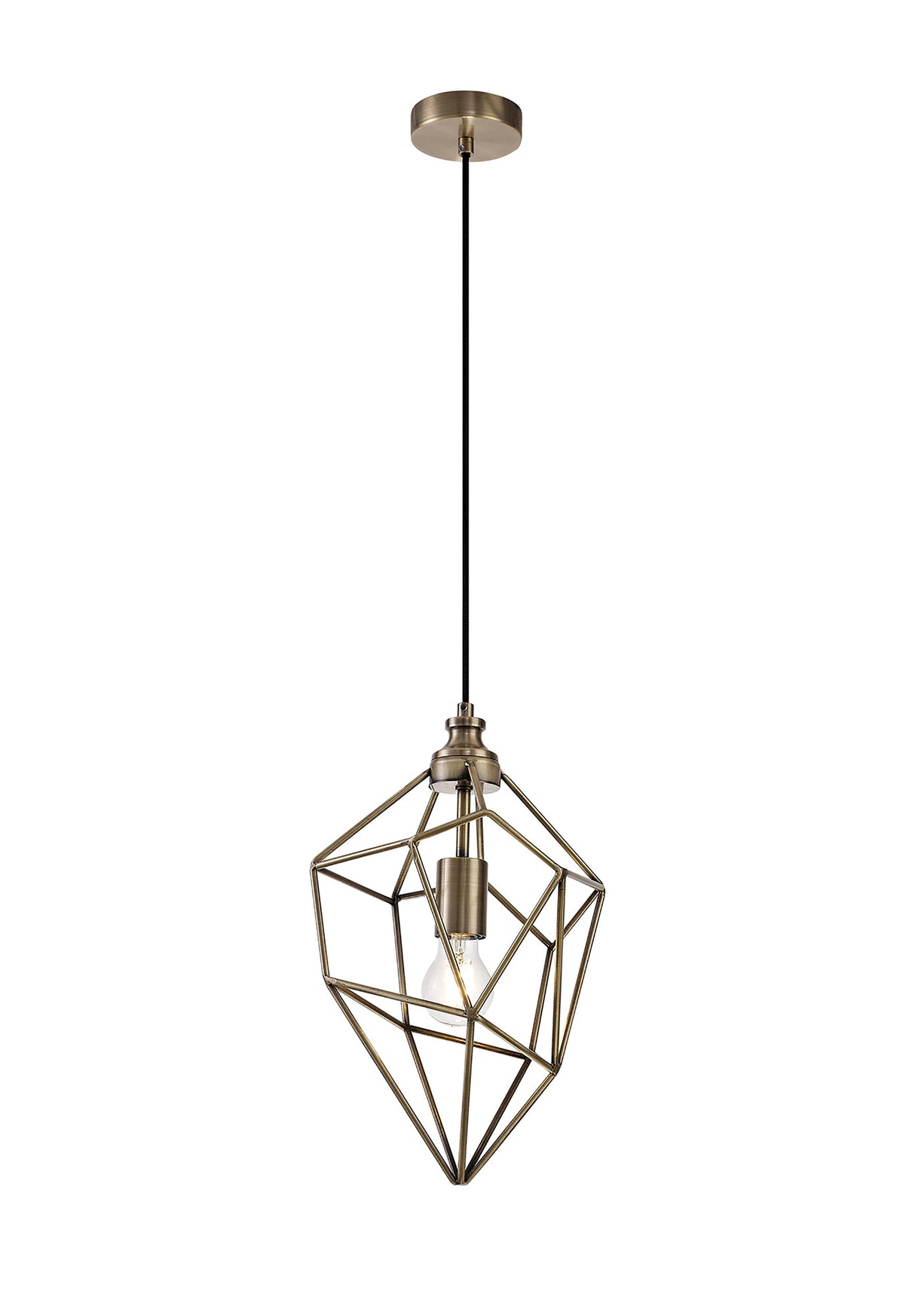 DSI1317 Dsiban Medium Pendant 1 Light in a Antique Brass Finish