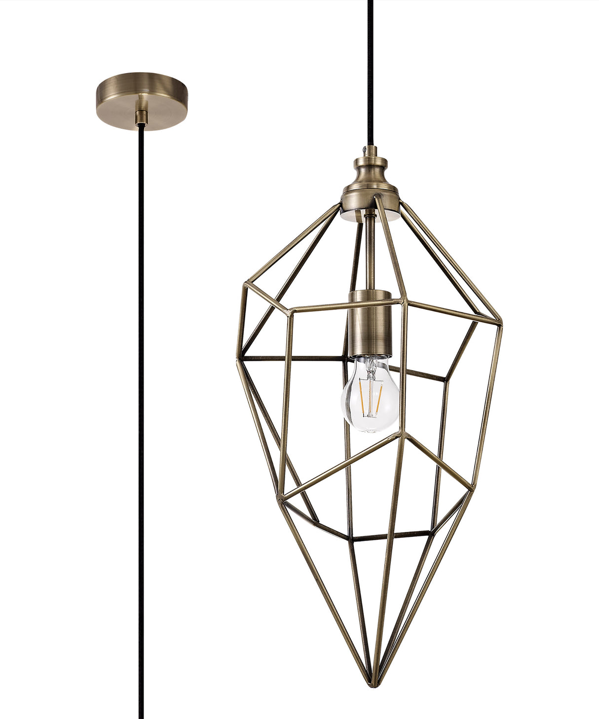 DSI2317 Dsiban Large Pendant 1 Light in a Antique Brass Finish