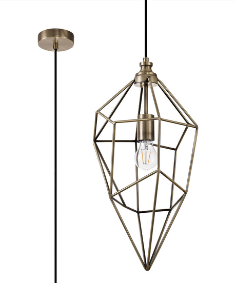 DSI2317 Dsiban Large Pendant 1 Light in a Antique Brass Finish