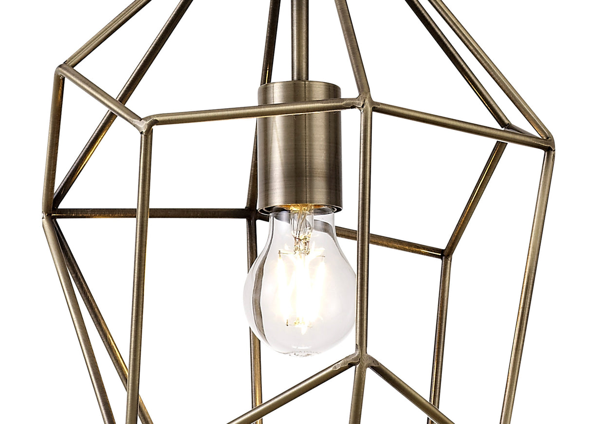 DSI2317 Dsiban Large Pendant 1 Light in a Antique Brass Finish