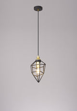 DSI7217 Dsiban Small Pendant 1 Light in a Painted Gold/Sand Black Finish