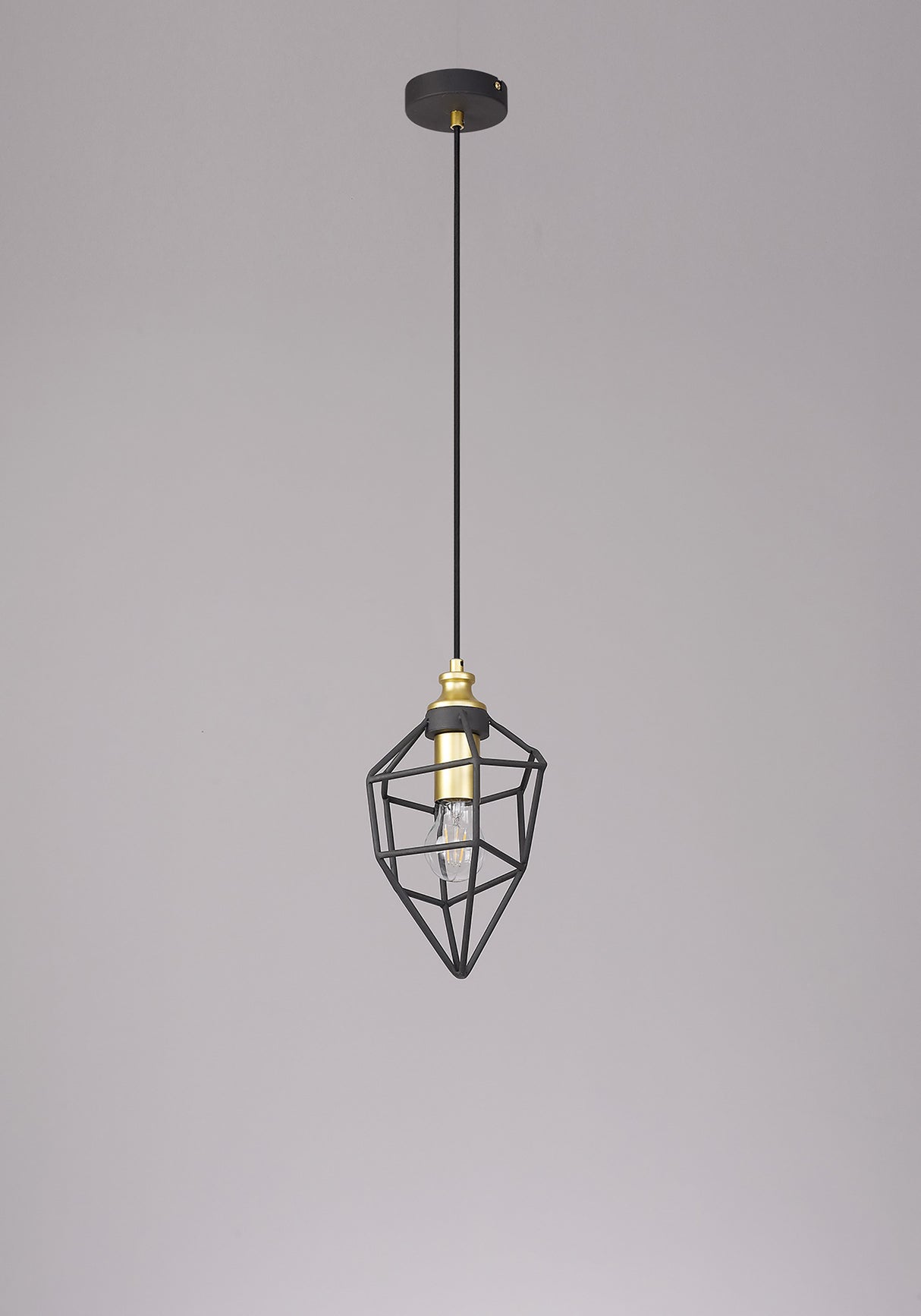 DSI7217 Dsiban Small Pendant 1 Light in a Painted Gold/Sand Black Finish