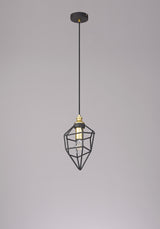 DSI7217 Dsiban Small Pendant 1 Light in a Painted Gold/Sand Black Finish