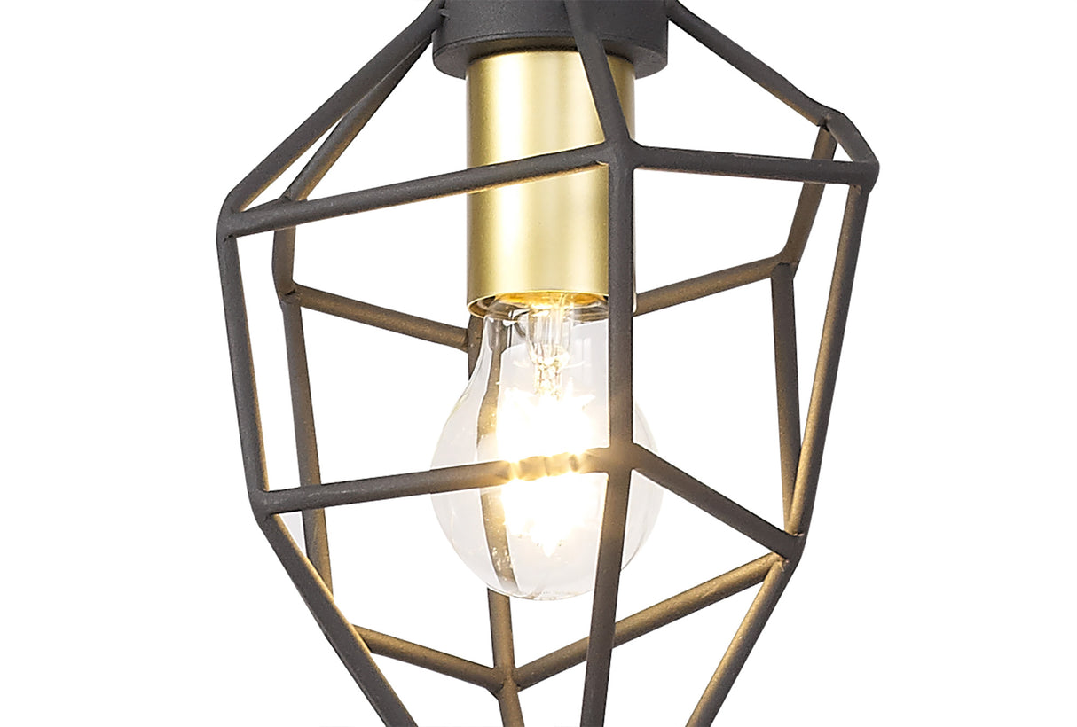 DSI7217 Dsiban Small Pendant 1 Light in a Painted Gold/Sand Black Finish