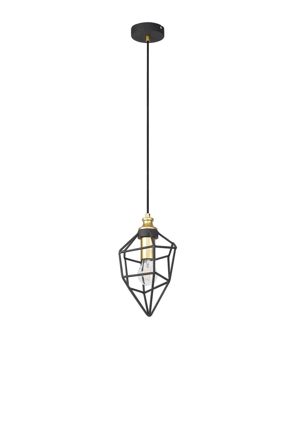 DSI7217 Dsiban Small Pendant 1 Light in a Painted Gold/Sand Black Finish