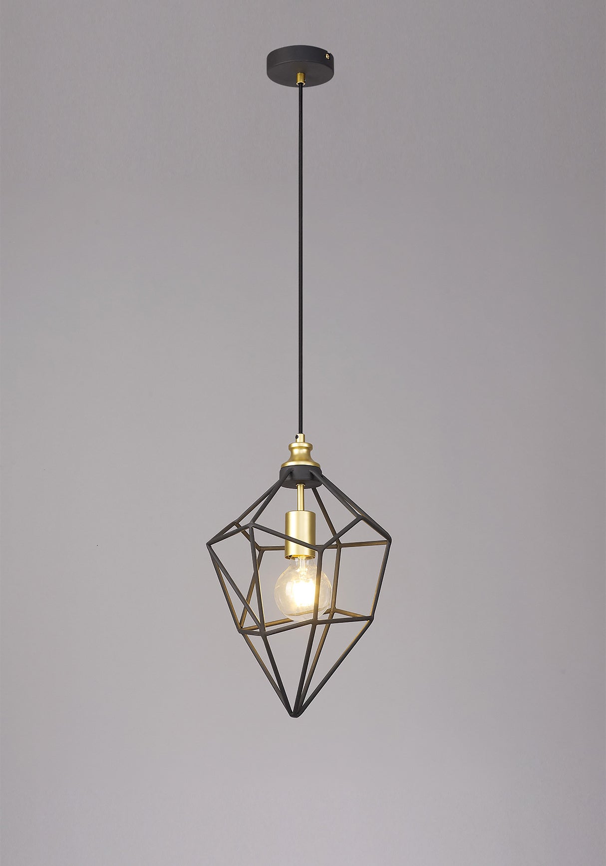 DSI8217 Dsiban Medium Pendant 1 Light in a Painted Gold/Sand Black Finish