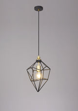 DSI8217 Dsiban Medium Pendant 1 Light in a Painted Gold/Sand Black Finish