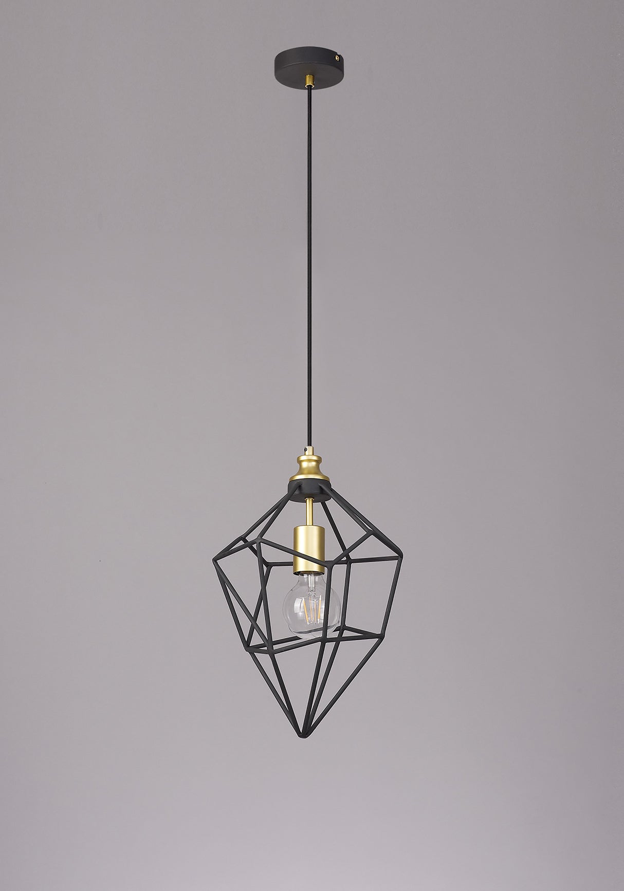 DSI8217 Dsiban Medium Pendant 1 Light in a Painted Gold/Sand Black Finish