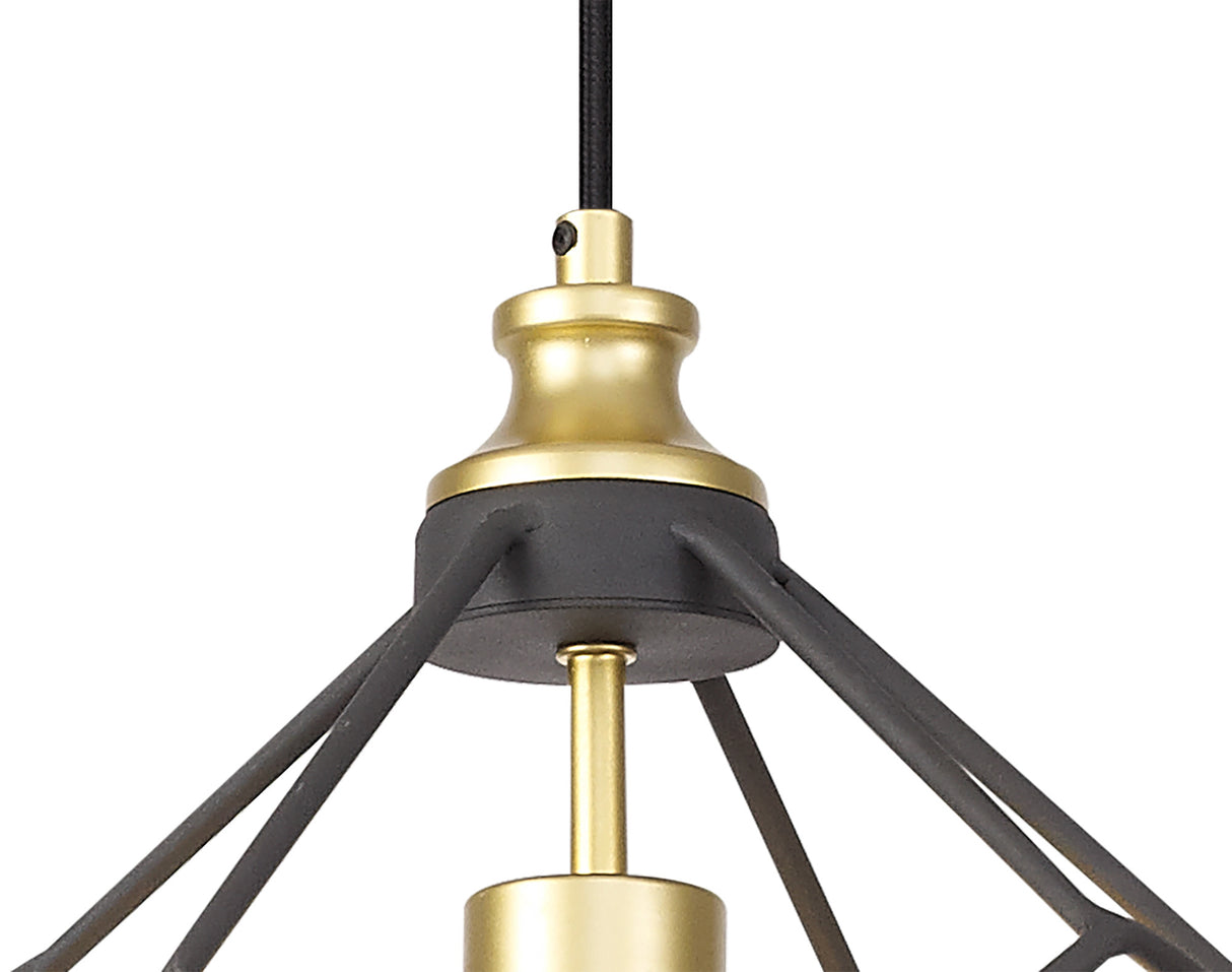 DSI8217 Dsiban Medium Pendant 1 Light in a Painted Gold/Sand Black Finish