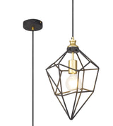 DSI8217 Dsiban Medium Pendant 1 Light in a Painted Gold/Sand Black Finish