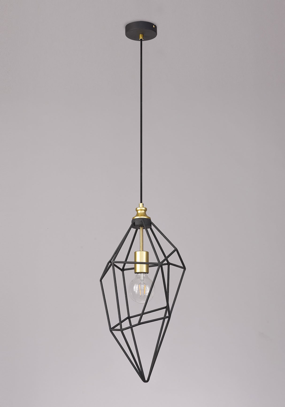 DSI9217 Dsiban Large Pendant 1 Light in a Painted Gold/Sand Black Finish