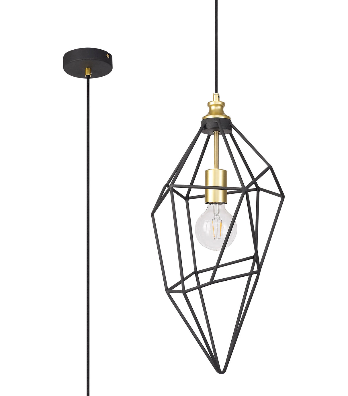 DSI9217 Dsiban Large Pendant 1 Light in a Painted Gold/Sand Black Finish