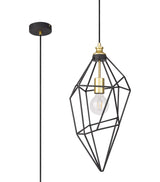 DSI9217 Dsiban Large Pendant 1 Light in a Painted Gold/Sand Black Finish