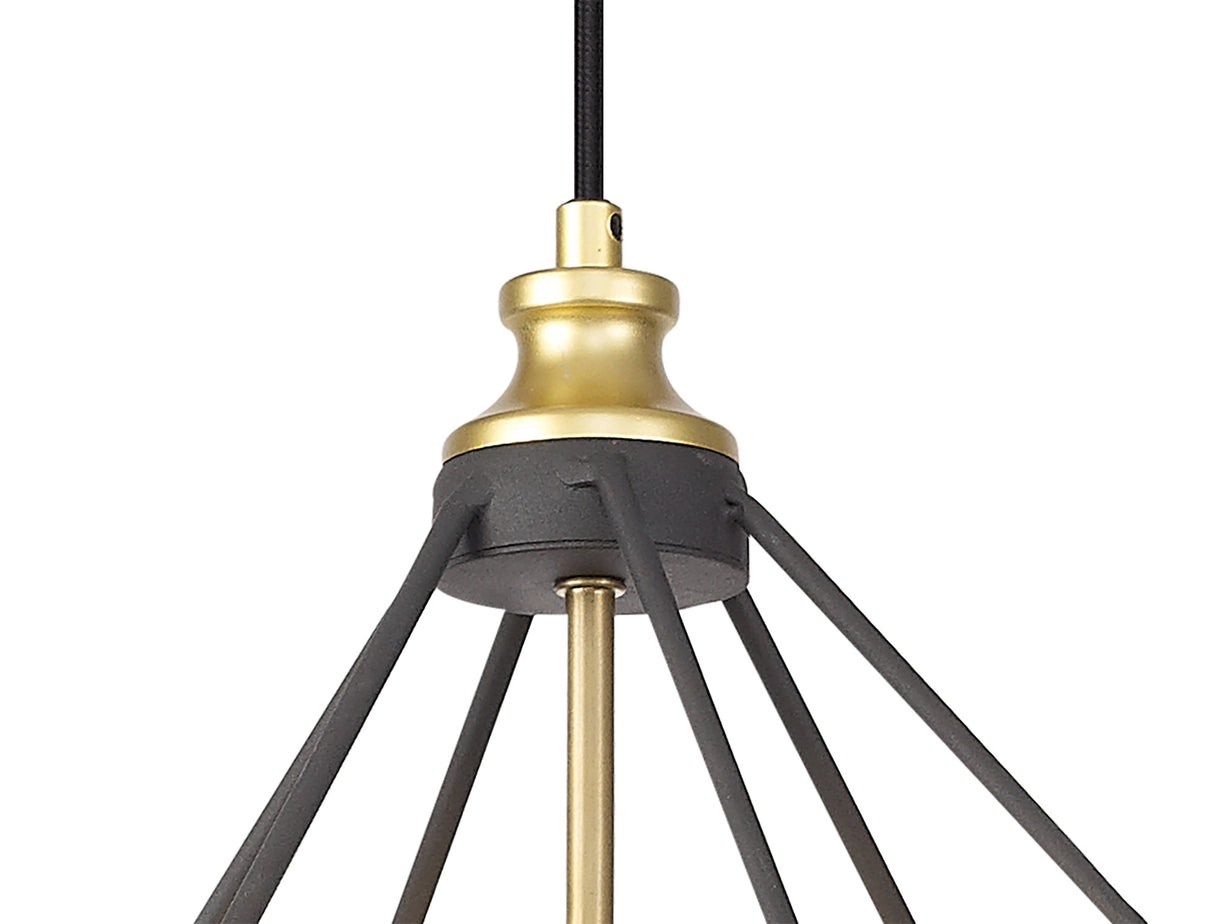 DSI9217 Dsiban Large Pendant 1 Light in a Painted Gold/Sand Black Finish