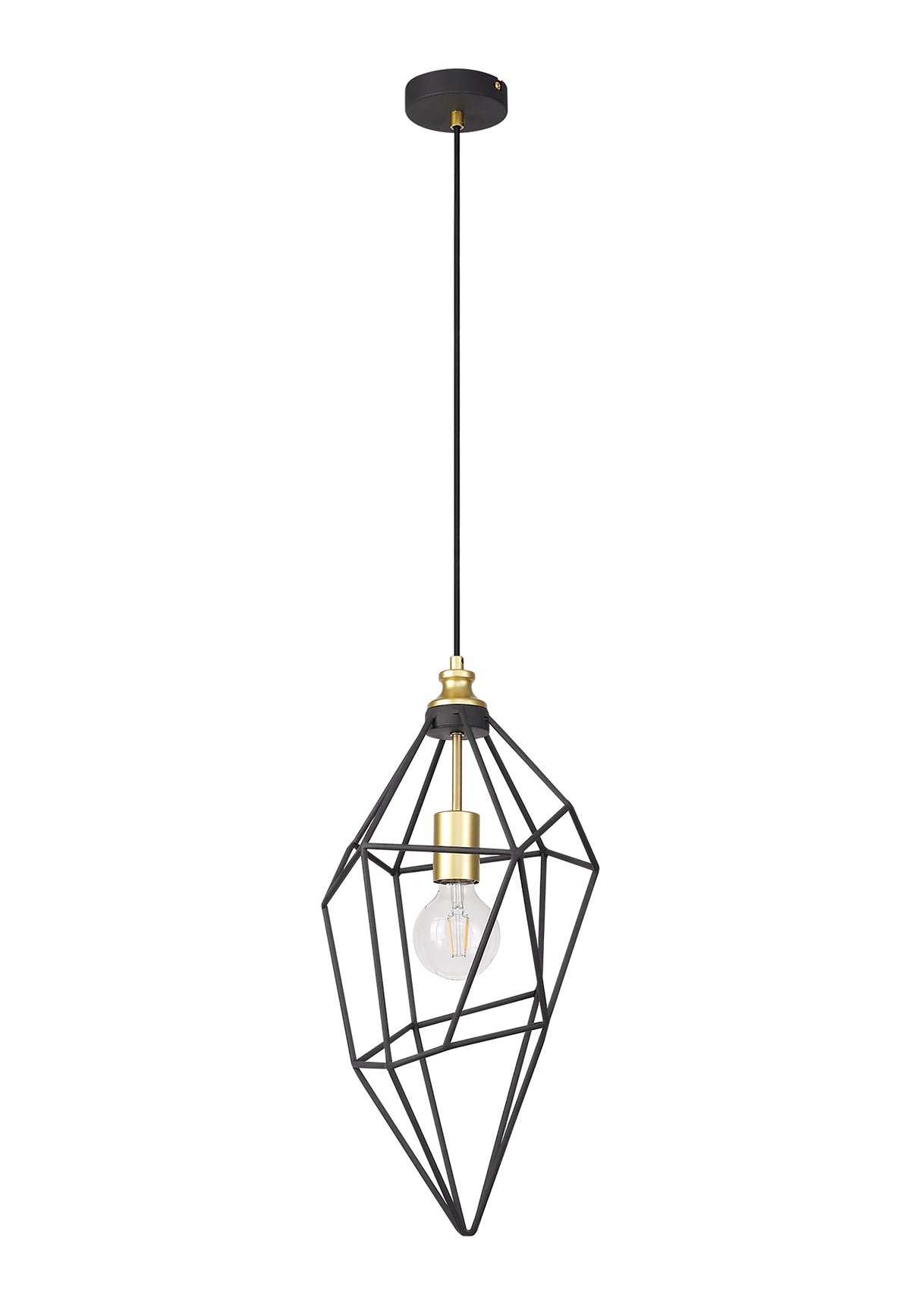 DSI9217 Dsiban Large Pendant 1 Light in a Painted Gold/Sand Black Finish