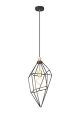 DSI9217 Dsiban Large Pendant 1 Light in a Painted Gold/Sand Black Finish