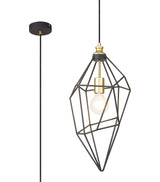 DSI9217 Dsiban Large Pendant 1 Light in a Painted Gold/Sand Black Finish