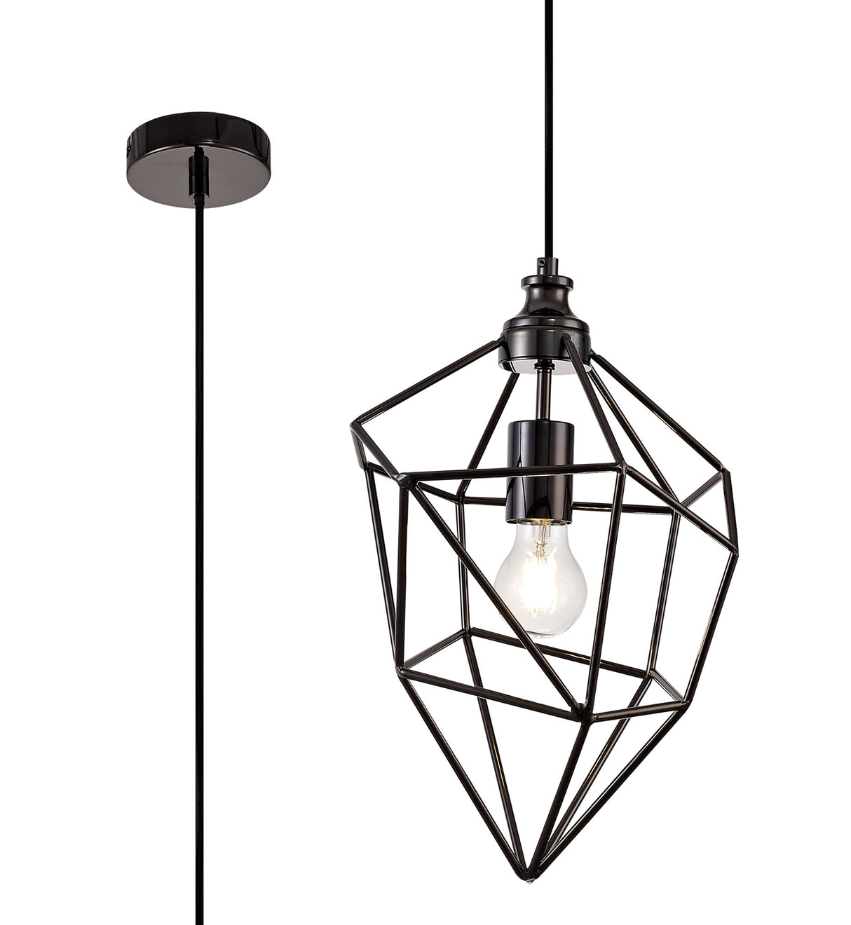 DSI9517 Dsiban Medium Pendant 1 Light in a Black Nickel Finish