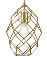 ELB2917 Elbas Curved Cylinder Pendant 1 Light in a Polished Brass Finish