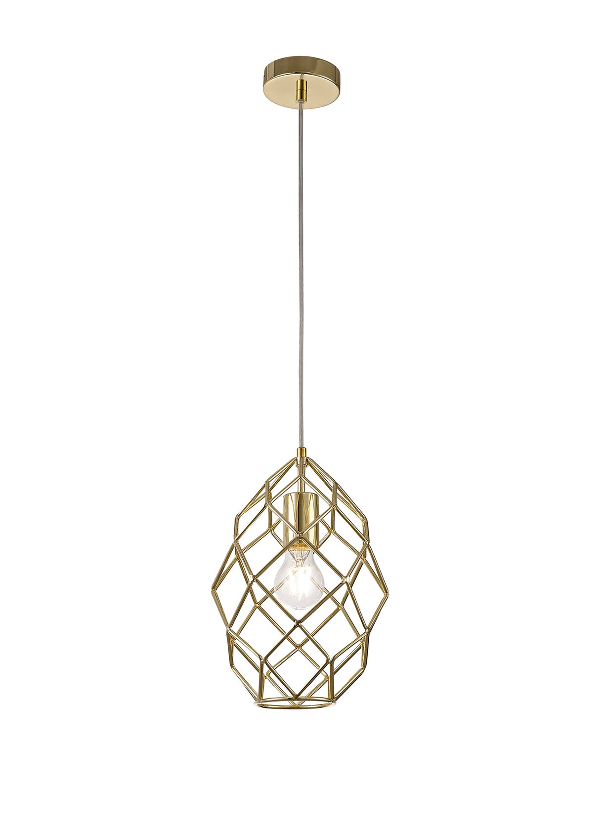 ELB2917 Elbas Curved Cylinder Pendant 1 Light in a Polished Brass Finish