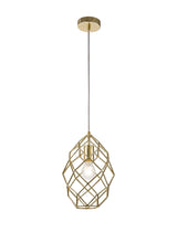 ELB2917 Elbas Curved Cylinder Pendant 1 Light in a Polished Brass Finish