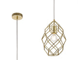 ELB2917 Elbas Curved Cylinder Pendant 1 Light in a Polished Brass Finish