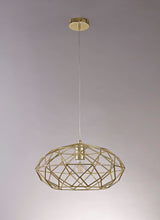 ELB4917 Elbas Elliptical Sphere Pendant 1 Light in a Polished Brass Finish