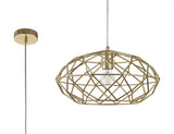 ELB4917 Elbas Elliptical Sphere Pendant 1 Light in a Polished Brass Finish