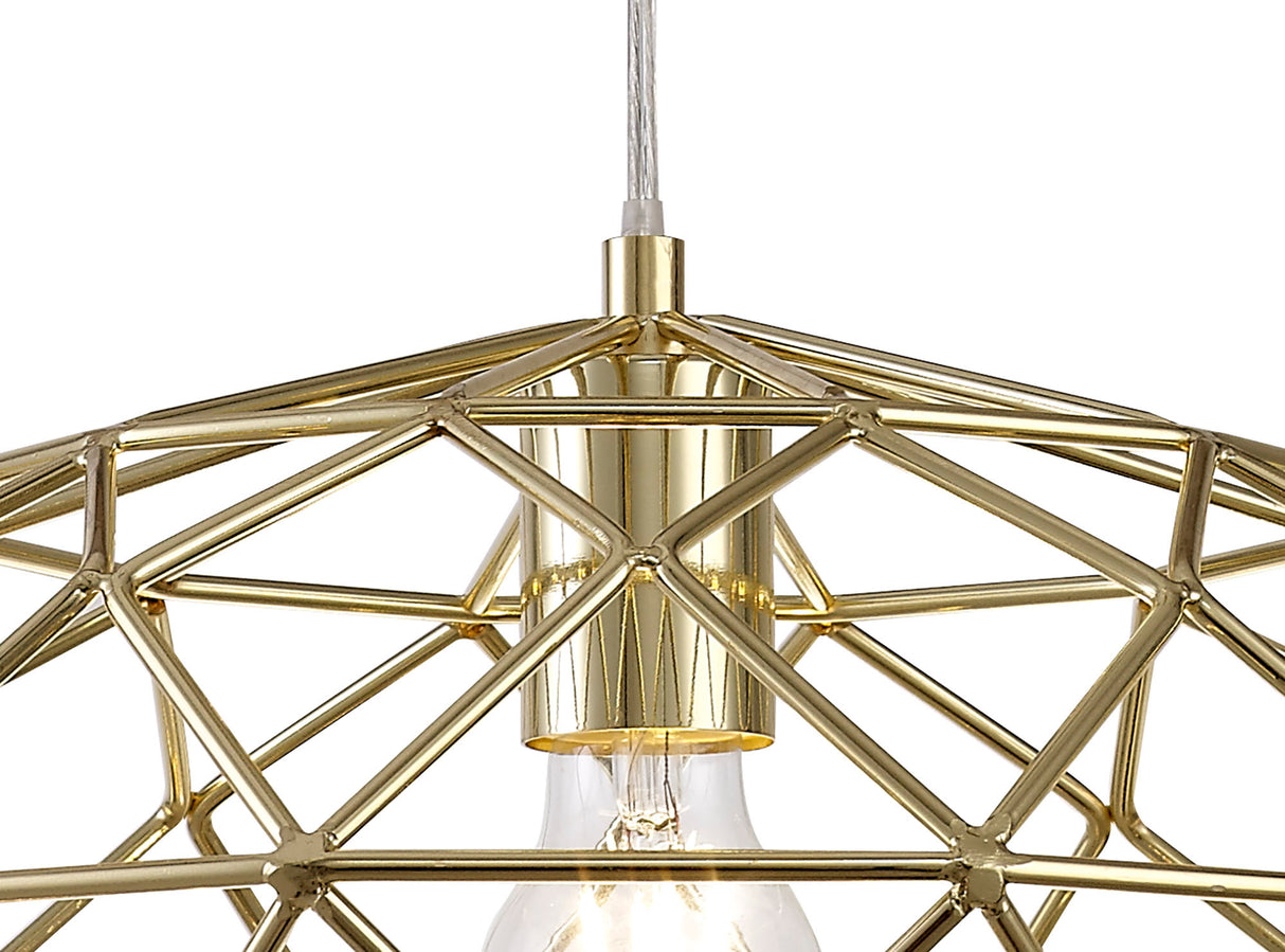 ELB4917 Elbas Elliptical Sphere Pendant 1 Light in a Polished Brass Finish