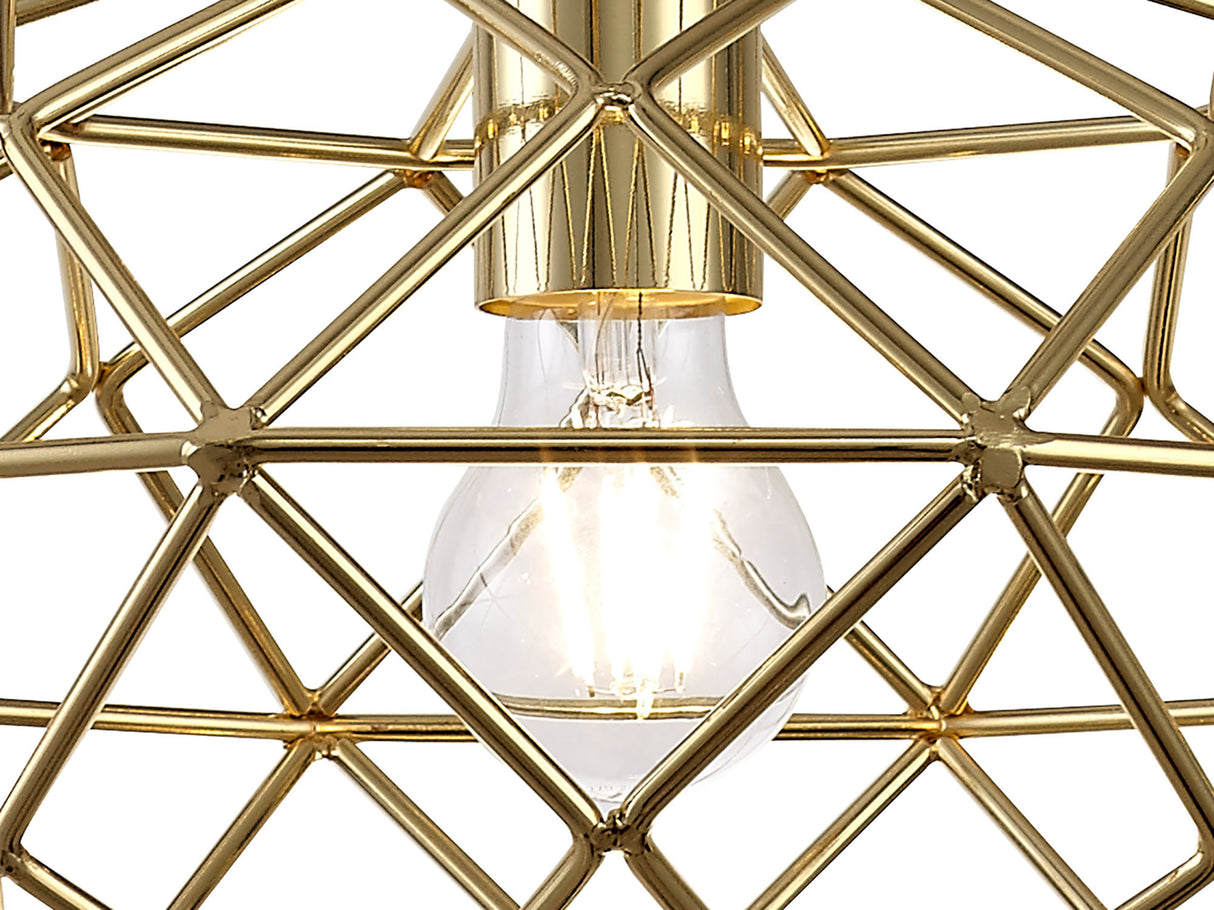 ELB4917 Elbas Elliptical Sphere Pendant 1 Light in a Polished Brass Finish