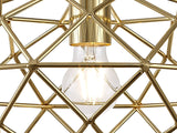 ELB4917 Elbas Elliptical Sphere Pendant 1 Light in a Polished Brass Finish