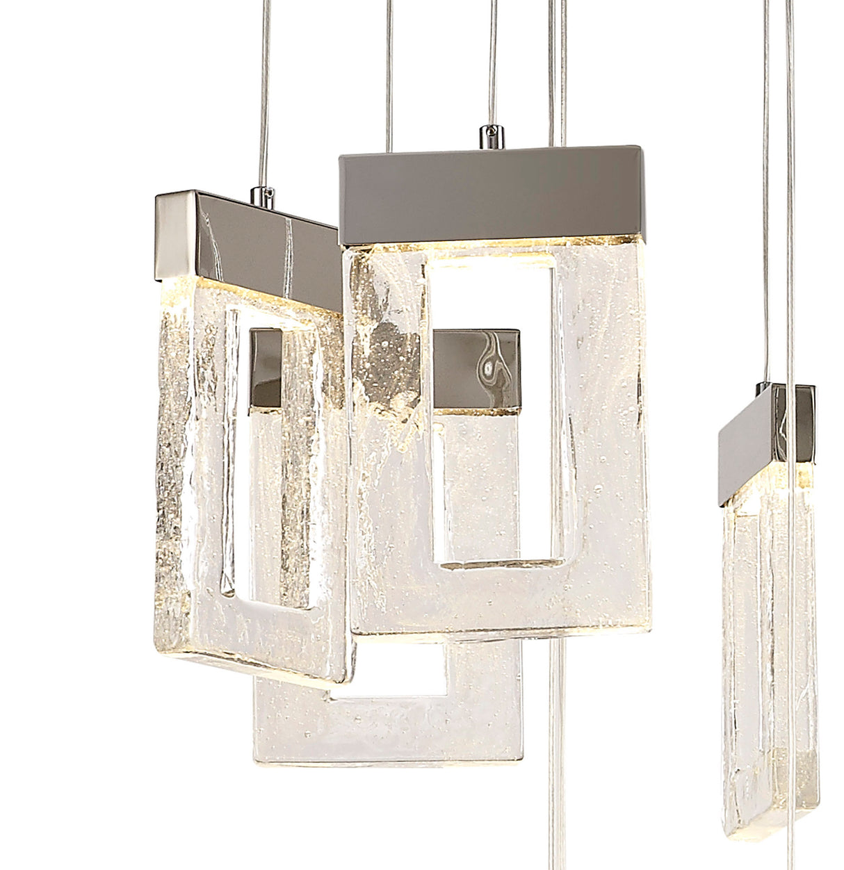 ELE2687 Electra Pendant 94.5W LED (25.8kg) in a Chrome/Clear Finish