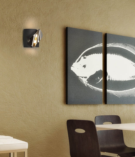 ELK7637 Elkur Wall Lamp 7W LED in a Sand Anthracite/Chrome/Frosted Finish