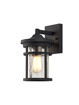 ELN8137 Elnath Wall Lamp 1 Light IP54 Indoor/Outdoor in a Black/Clear Finish