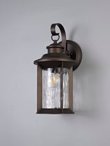 ELO6557 Elon Wall Lamp 1 Light IP54 Indoor/Outdoor Use in a Antique Bronze/Clear Finish