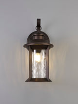 ELO6557 Elon Wall Lamp 1 Light IP54 Indoor/Outdoor Use in a Antique Bronze/Clear Finish