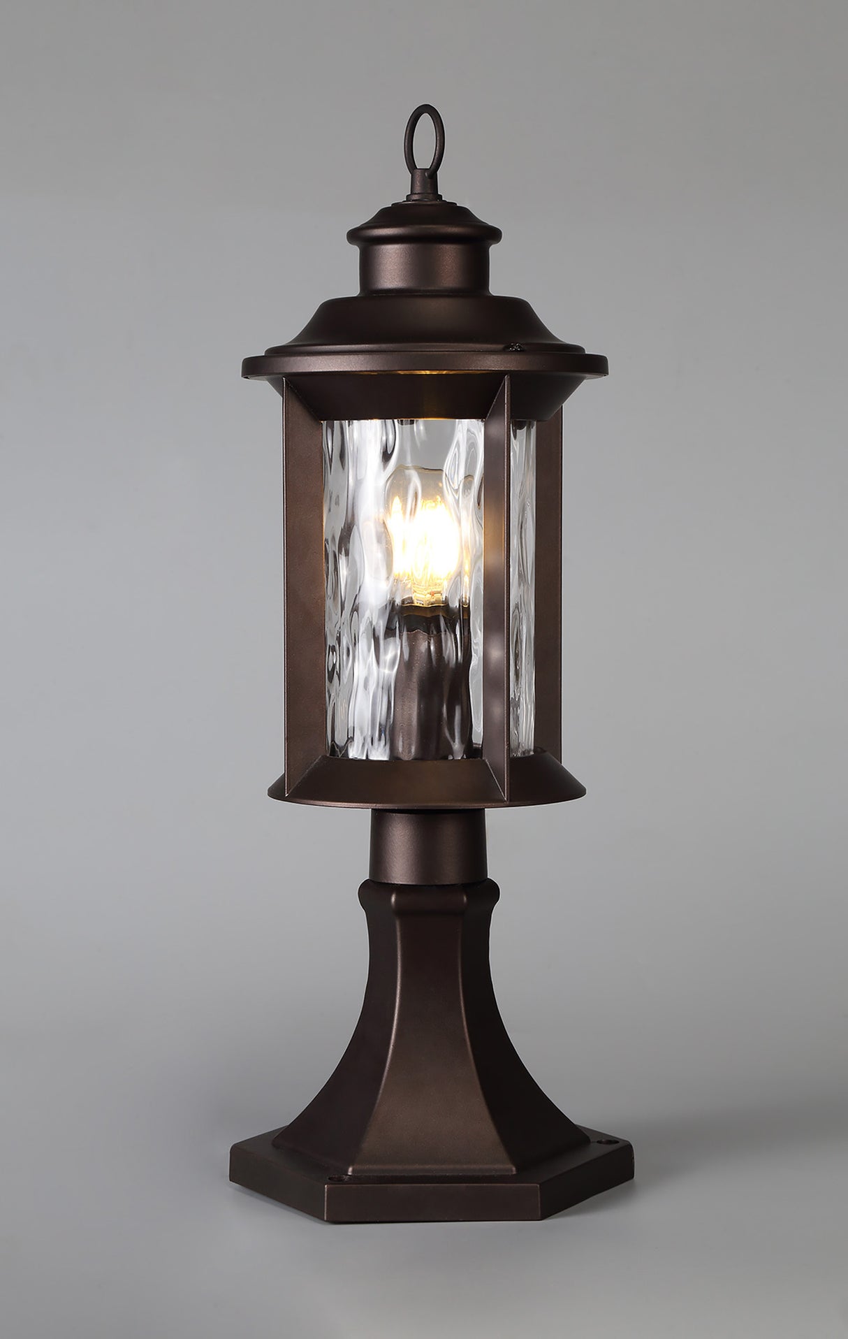 ELO7557 Elon Pedestal Lamp 1 Light IP54 Indoor/Outdoor Use in a Antique Bronze/Clear Finish