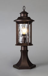 ELO7557 Elon Pedestal Lamp 1 Light IP54 Indoor/Outdoor Use in a Antique Bronze/Clear Finish