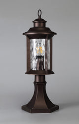 ELO7557 Elon Pedestal Lamp 1 Light IP54 Indoor/Outdoor Use in a Antique Bronze/Clear Finish