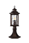 ELO7557 Elon Pedestal Lamp 1 Light IP54 Indoor/Outdoor Use in a Antique Bronze/Clear Finish