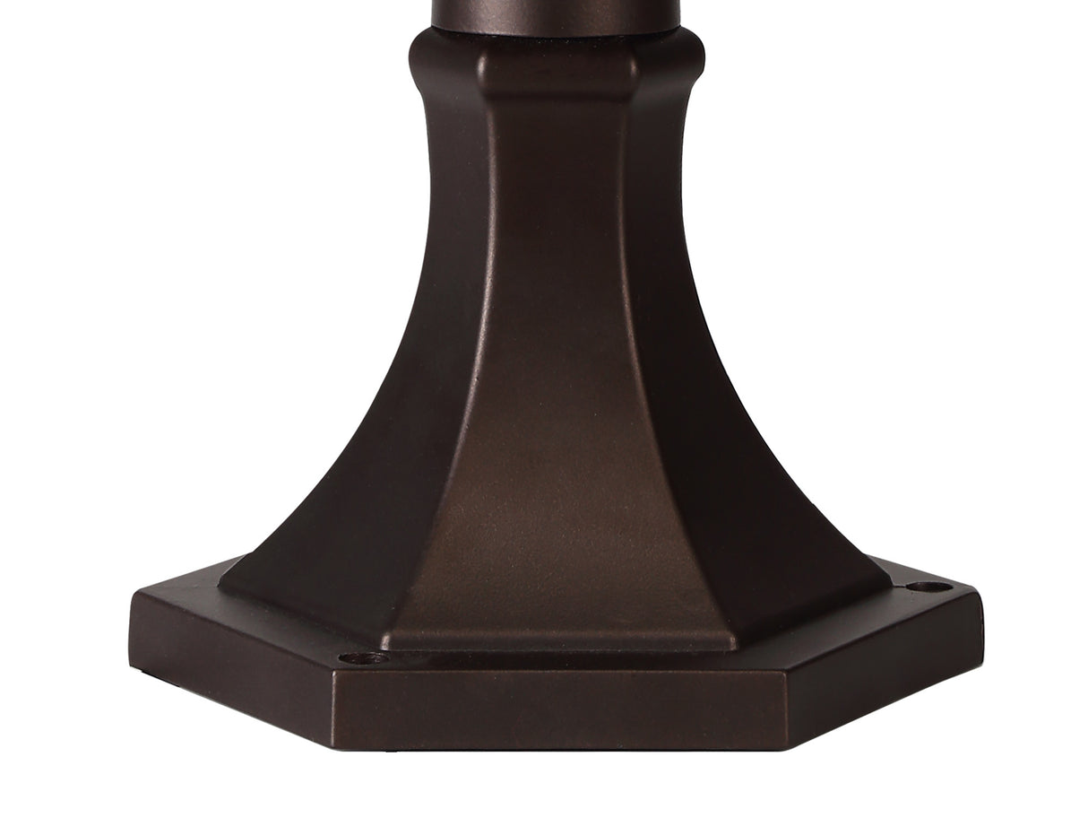 ELO7557 Elon Pedestal Lamp 1 Light IP54 Indoor/Outdoor Use in a Antique Bronze/Clear Finish