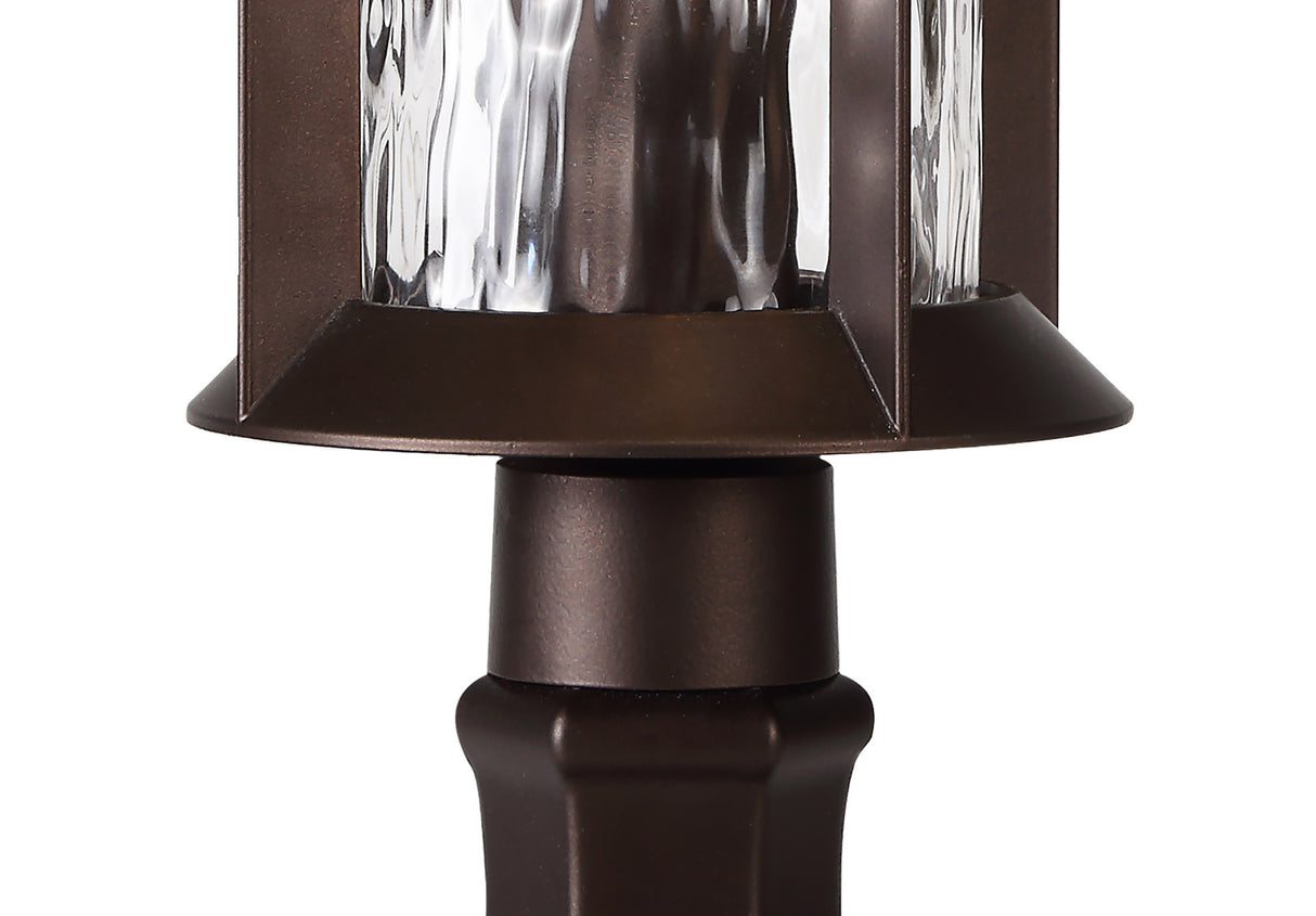 ELO7557 Elon Pedestal Lamp 1 Light IP54 Indoor/Outdoor Use in a Antique Bronze/Clear Finish