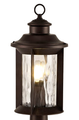 ELO8557 Elon Post Lamp 1 Light IP54 Indoor/Outdoor Use in a Antique Bronze/Clear Finish