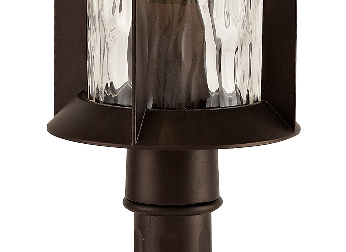 ELO8557 Elon Post Lamp 1 Light IP54 Indoor/Outdoor Use in a Antique Bronze/Clear Finish