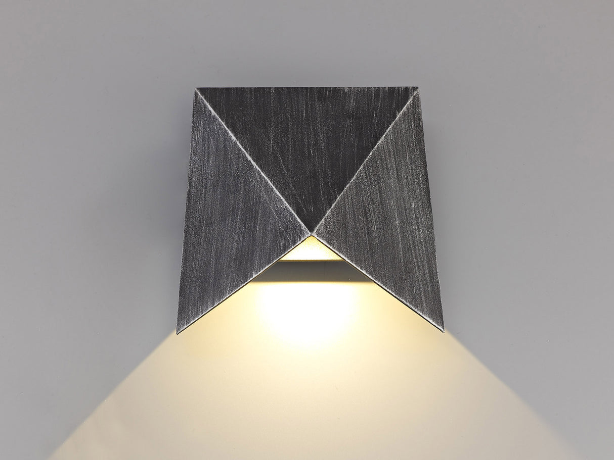 FOR3027 Formosa Wall Lamp 7W LED IP54 Indoor/Outdoor Use in a Black/Silver/Clear Finish