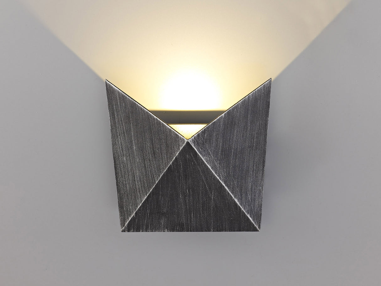 FOR3027 Formosa Wall Lamp 7W LED IP54 Indoor/Outdoor Use in a Black/Silver/Clear Finish