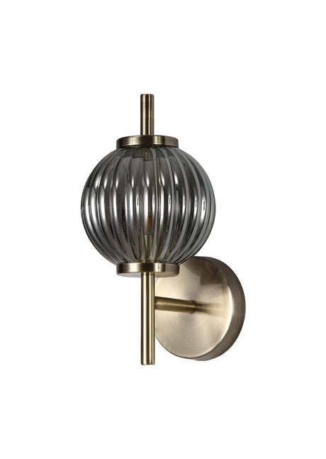 FRA3447 Franz Wall Lamp 1 Light in a Antique Brass/Smoked Finish