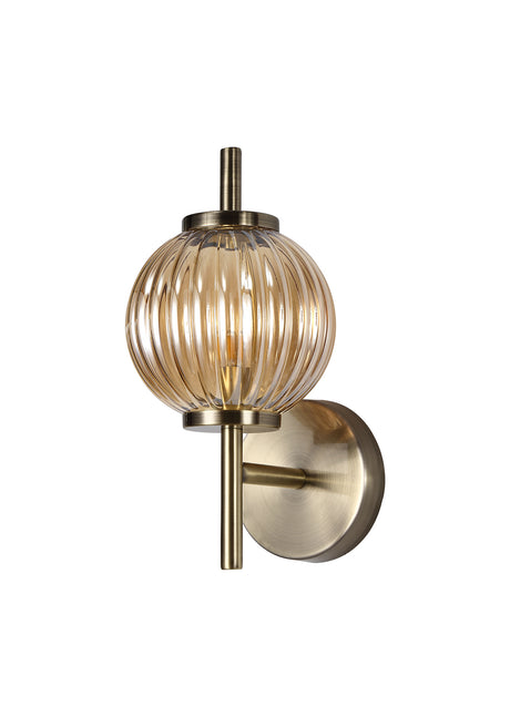 FRA4447 Franz Wall Lamp 1 Light in a Antique Brass/Amber Finish