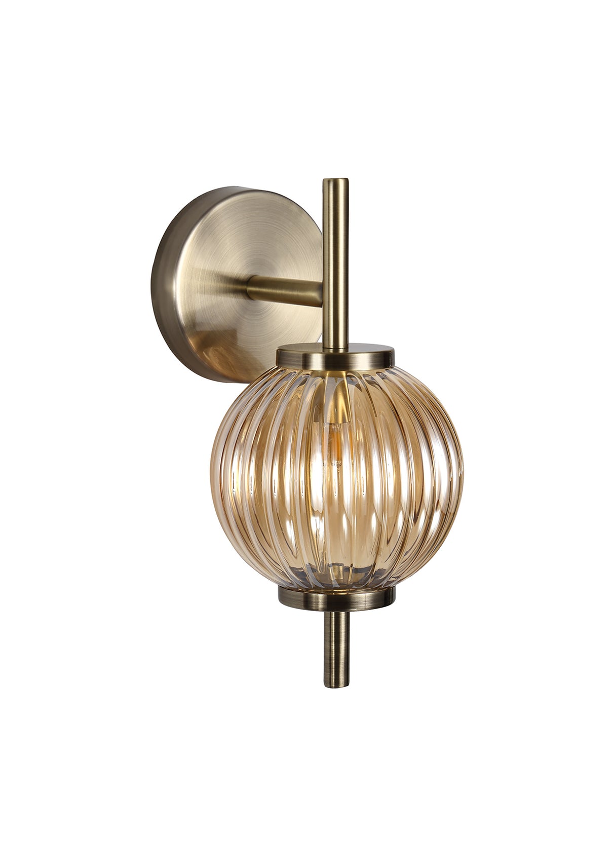 FRA4447 Franz Wall Lamp 1 Light in a Antique Brass/Amber Finish